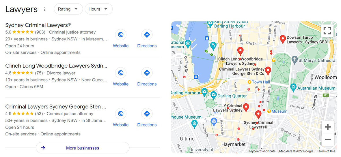 Top three search results, Local SEO Solutions, Google Maps Local Search Engine Optimisation,