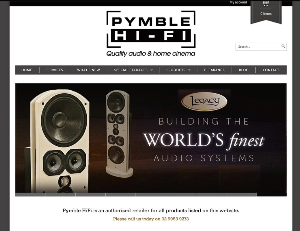 Hi Fi and Home Cinema website development, ecommerce and organic SEO